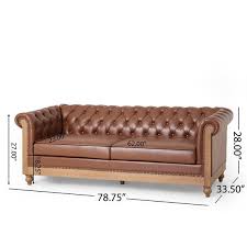 Faux Leather Straight 3 Seaters Sofa