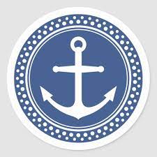 Nautical Anchor Blue Background With