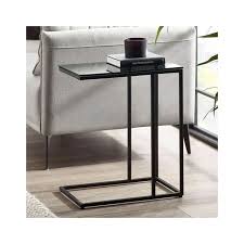 Chicago Smoked Glass Side Table With