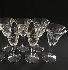 Antique Victorian Etched Crystal Wine