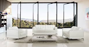 modern 3pcs white italian leather sofa