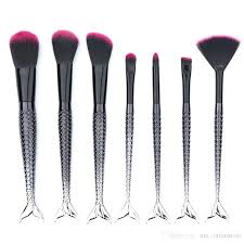 makeup brushes oval pink black mermaid brush unicorn grant pro powder cream blush fish l set makeup brushes