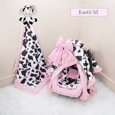 Girly Pink Cow Baby Girl Car Seat