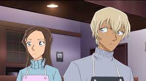 Amuro Tooru/Furuya Rei Detective Conan Episode 885/886 He looking at you  out of the corner of his eye. And Azusa's there too. Not really a fan of  her.