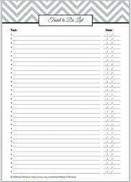 Printable Travel To Do List Work Checklist Template