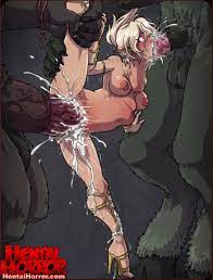 NSFW uncensored oppai hentai elf babe with big breasts gang raped by monster  cocks horror sex illustration. - Hentai Horror