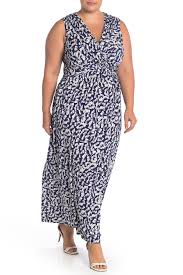 Vince Camuto Patterned Jersey Wrap Front Maxi Dress Plus Size Nordstrom Rack