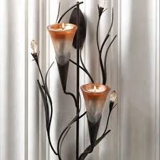 Iron Dawn Lilies Candle Wall Sconce