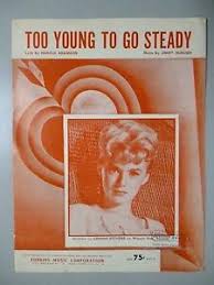 Too Young To Go Steady Sheet Music Connie Stevens 1955 Pop