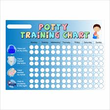 A4 Blue Boys Potty Training Chart Star Stickers