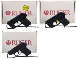 three ruger lcp semi automatic pistols