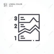 line chart icon contemporary vector