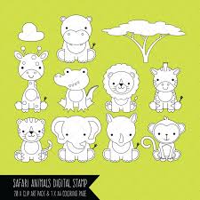 Show your kids a fun way to learn the abcs with alphabet printables they can color. Safari Baby Animals Clipart Digital Stamps Coloring Page Etsy Digital Stamps Safari Baby Animals Animal Coloring Pages