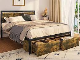 Queen Size Storage Bed Frame With 2