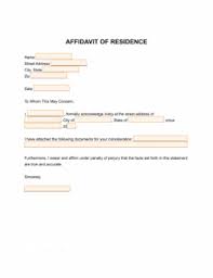 free affidavit of residency form