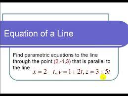 Finding Parametric Equations To A Line