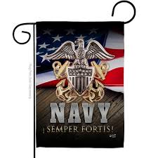 Navy Semper Fortis Garden Flag