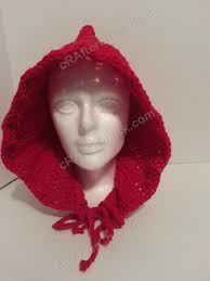 Here are some pictures to show how the Little Red Riding Hood&#39;s crocheted hood looks like worn and from different angles: - Little-Red-Riding-Hood-crochet-pattern-fro