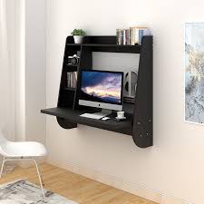 Wall Mounted Desk With Storage Shelves