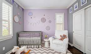 Purple And Gray Baby Bedding On
