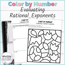 Evaluating Rational Exponents Coloring