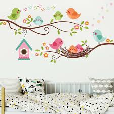 1pc Robin Bird And Tree Branch Wall