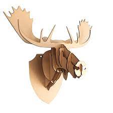 Small Wooden Moose Head 3d Wall Art