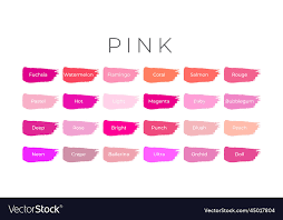 Pink Paint Color Swatches With Shade