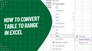how to convert table to range in excel
