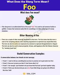 foo meaning definition and exles of