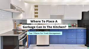 a garbage can in the kitchen