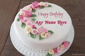 romantic rose birthday wishes cake with