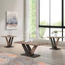 Grey Oak Coffee Table Set Asghar