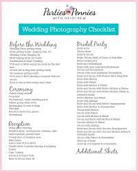 wedding photography checklist parties