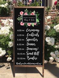 This Beautiful Wedding Schedule Rustic Sandwich Board Is