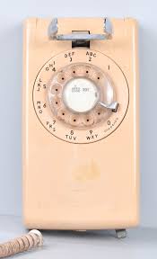 Beige Wall Rotary Phone Bell System