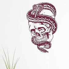 Skull And Snake Wall Sticker Decal