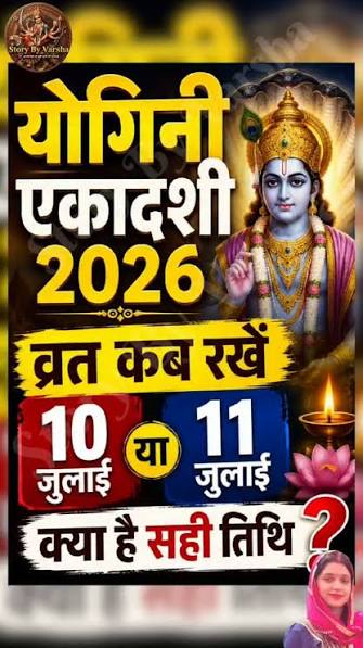 🙏 योगिनी एकादशी 2026 कब है? 10 या 11 जुलाई? जानिए सही तिथि, व्रत नियम और शुभ समय, 🌿 योगिनी एकादशी 2026 | 10 और 11 जुलाई दोनों दिन व्रत क्यों? पूरी जानकारी, 🕉️ योगिनी एकादशी 2026 की सही तिथि | व्रत कब ...