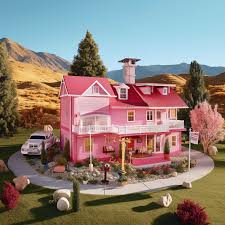ai photos of barbie dreamhouse in every
