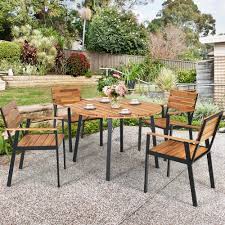 gymax 5pcs patio dining set outdoor
