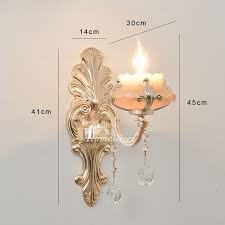 Glass Crystal Candle Wall Sconce Flower