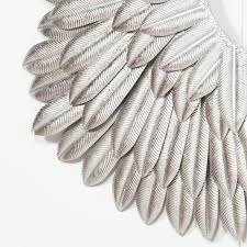 Metal Angel Wings Wall Decor In Silver