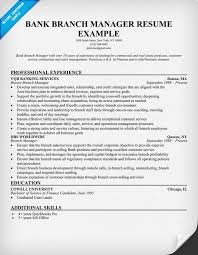 Bank Branch Manager Resume Resume Examples Resume