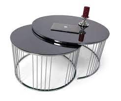 Caroline round coffee table $ 349. Casa Padrino Luxury Coffee Table Set Silver Black 2 Round Living Room Tables With Glass Top Living Room Furniture Luxury Collection