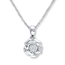 Flower jewellery is back in fashion. Diamond Flower Necklace 1 20 Carat Round Cut Sterling Silver Kay