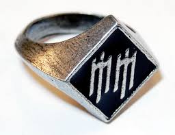 ring marilyn manson mm silver plated
