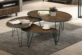 Next day delivery & free returns available. Bretton Walnut Living Room Nest Of 3 Coffee Tables Modern Metal Legs 179 99 Picclick Uk