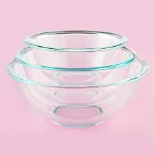 pyrex glass mixing bowl set 3
