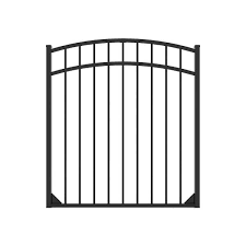 Black Aluminum Fence Arched Walk Gate