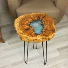 Solid Wood Round Resin Coffee